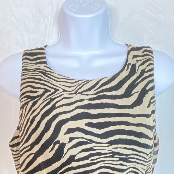 Forever 21 Medium Tiger Stripe Sheer Maxi Dress With Cutout & Button Accents - Picture 7 of 10